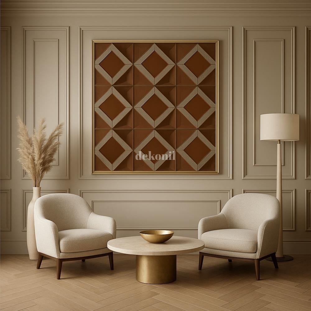 Kendinden Yapışkanlı Karo Ayna Mixture Bronz - Bej 30*30 cm