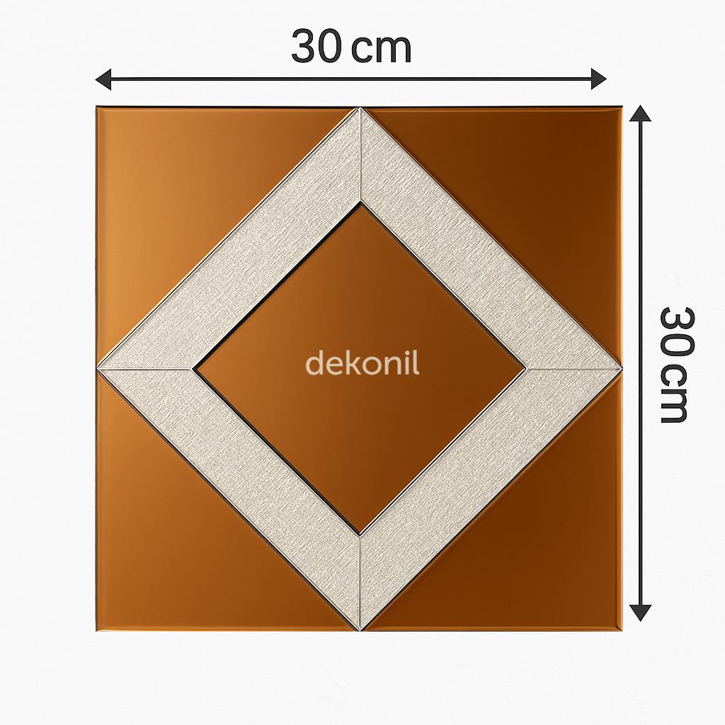 Kendinden Yapışkanlı Karo Ayna Mixture Bronz - Bej 30*30 cm
