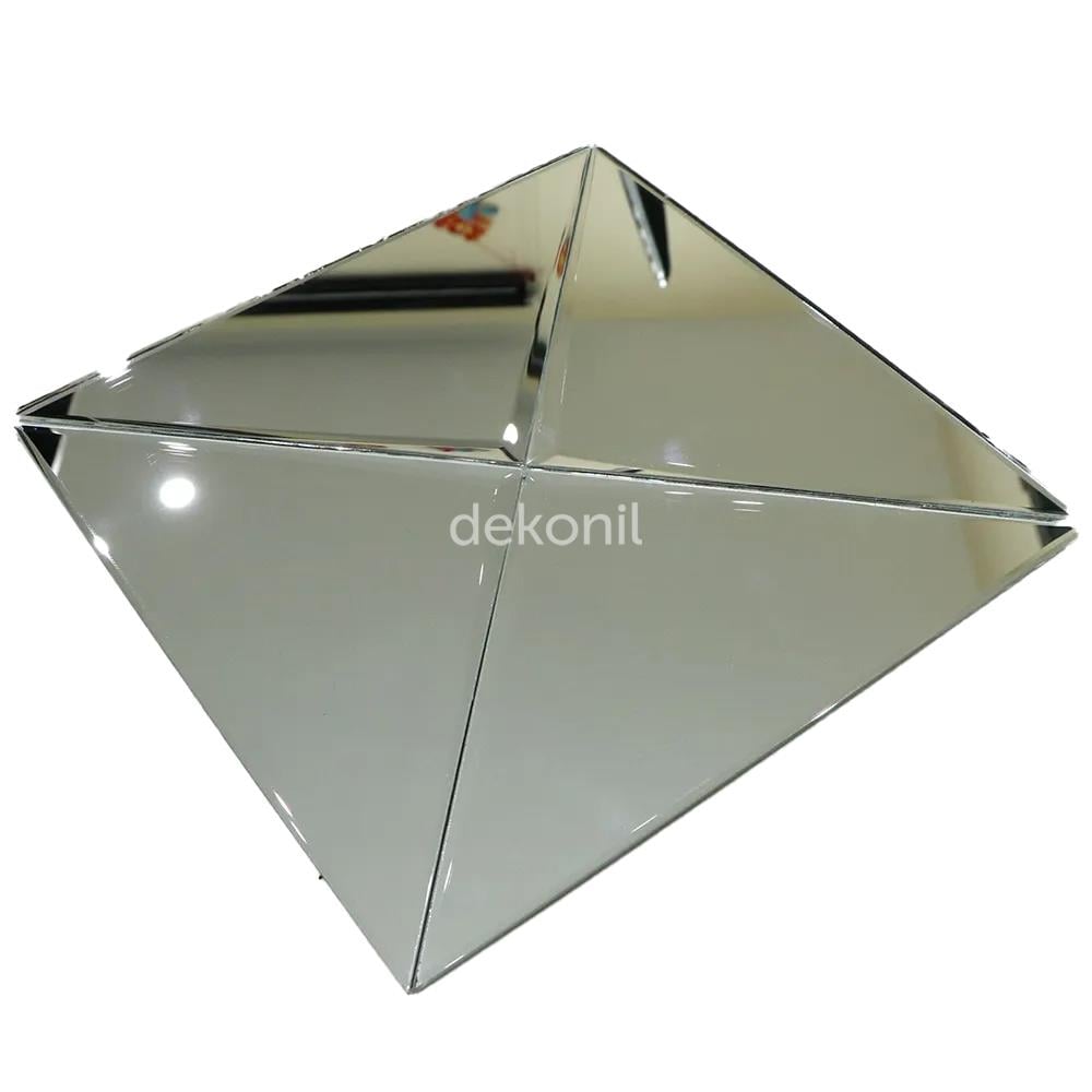 Kendinden Yapışkanlı Karo Ayna Yarım Baklava Silver 30*30 cm
