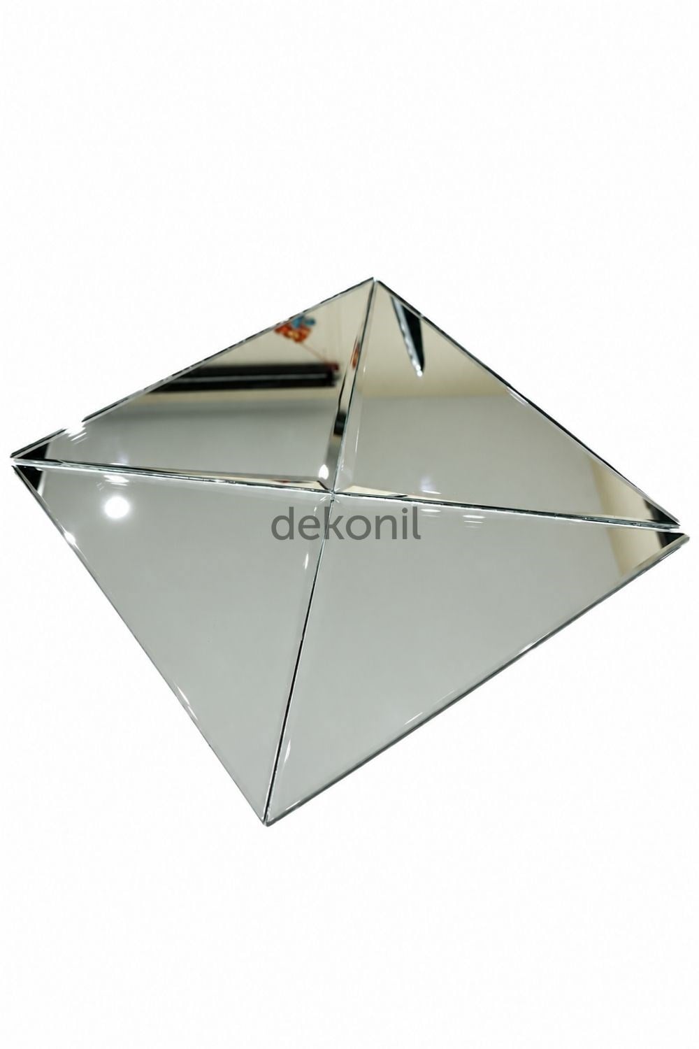 Kendinden Yapışkanlı Mozaik Karo Ayna Yarım Baklava Silver 30*30 cm