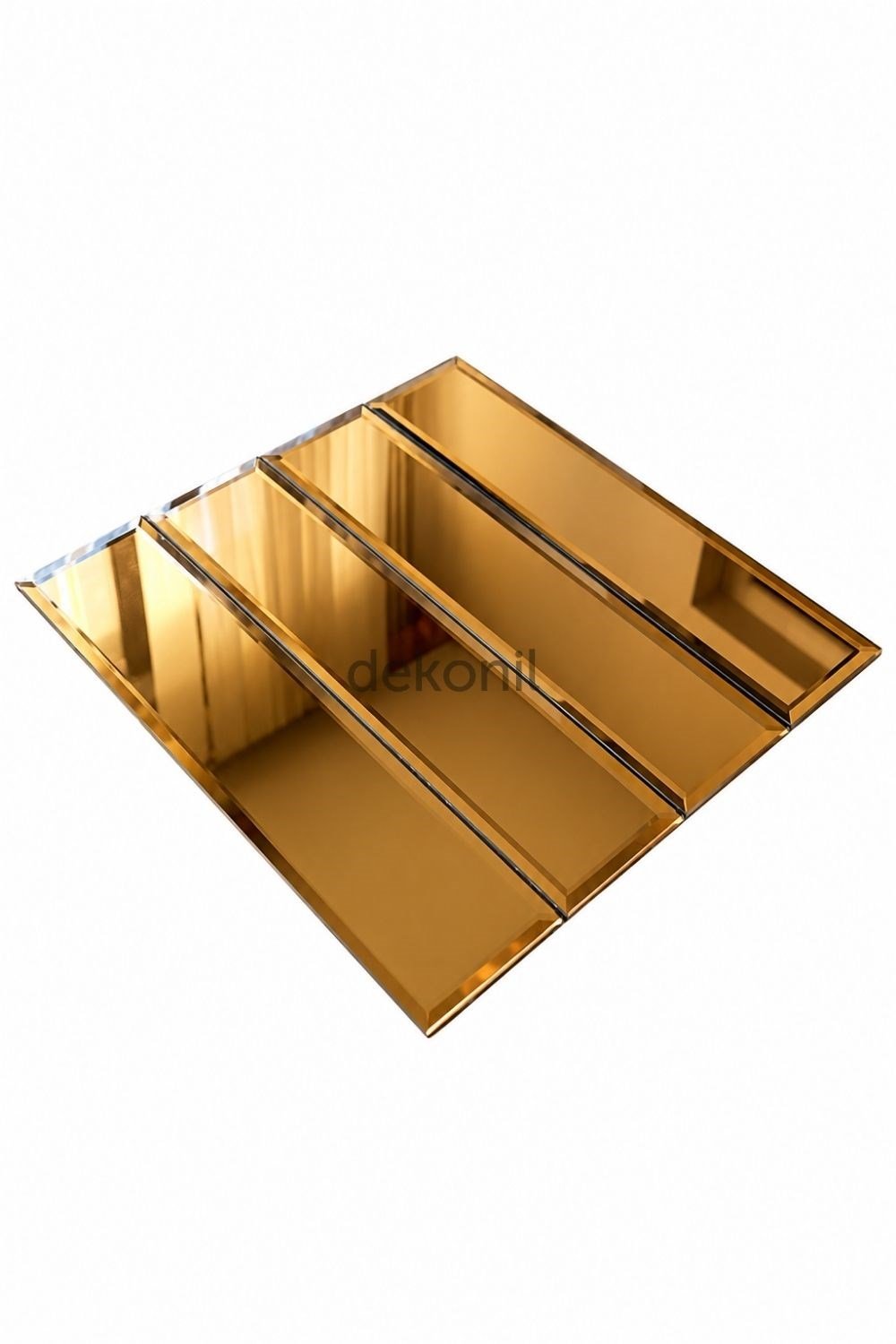 Kendinden Yapışkanlı Mozaik Karo Ayna Çubuk Bronz 30*30 cm