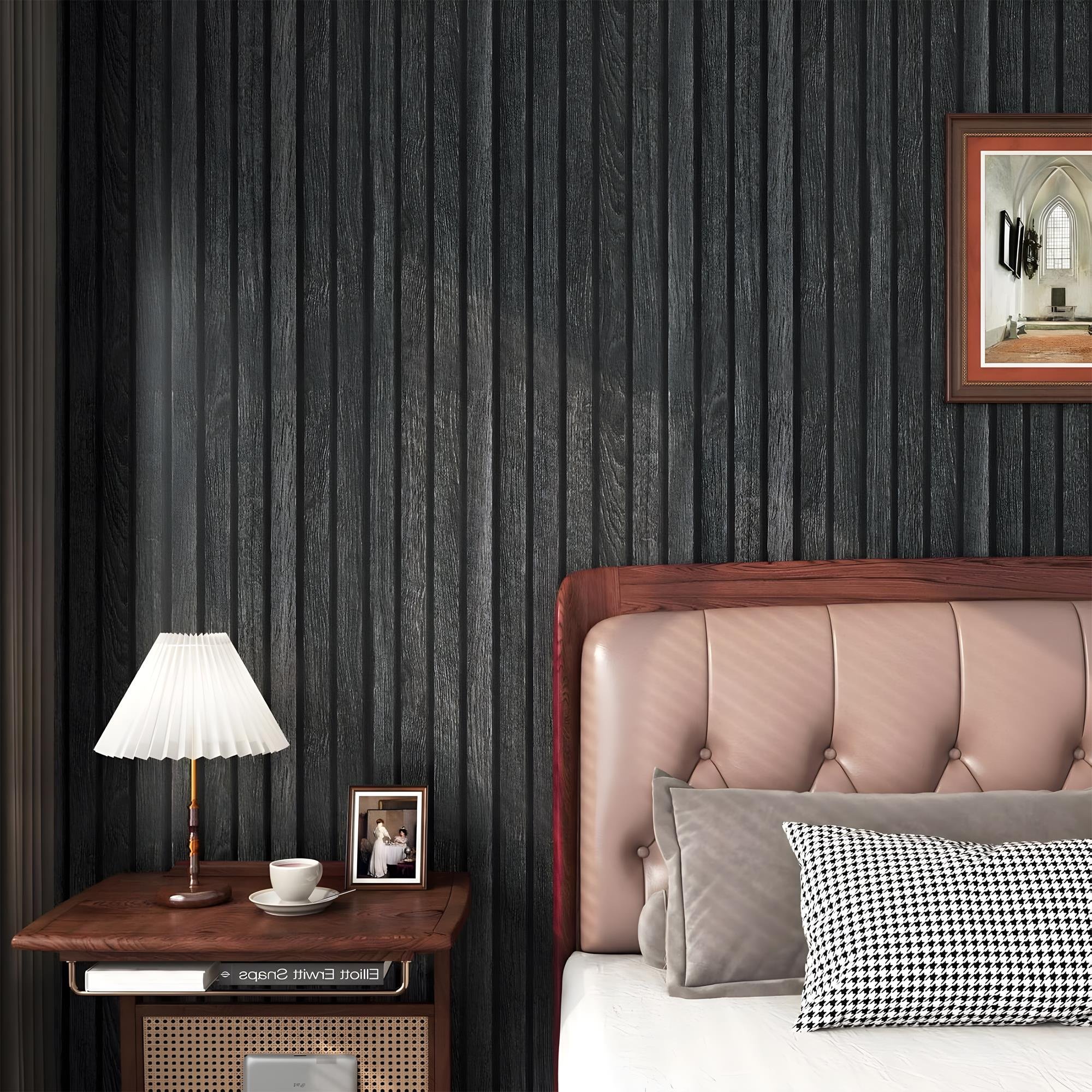 Lambri Desenli EPS Duvar Paneli Antrasit 50*100 cm