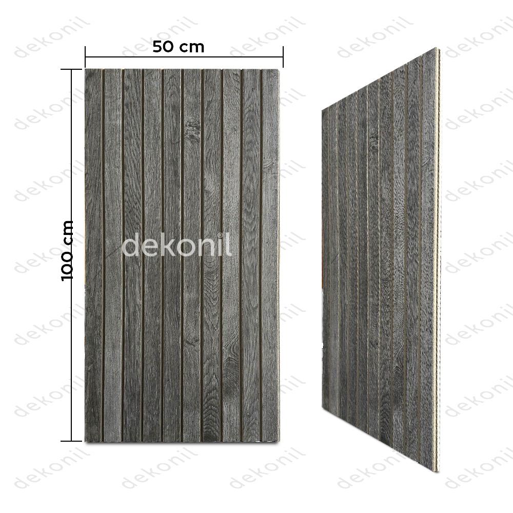 Lambri Desenli EPS Duvar Paneli Antrasit 50*100 cm