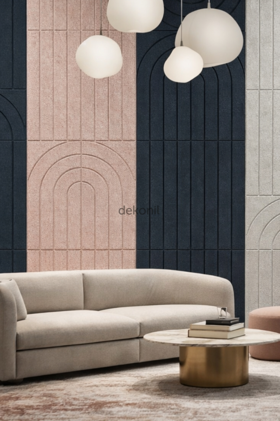 Lena Dekoratif Çift Taraflı MDF Oval Duvar Paneli 40*90cm
