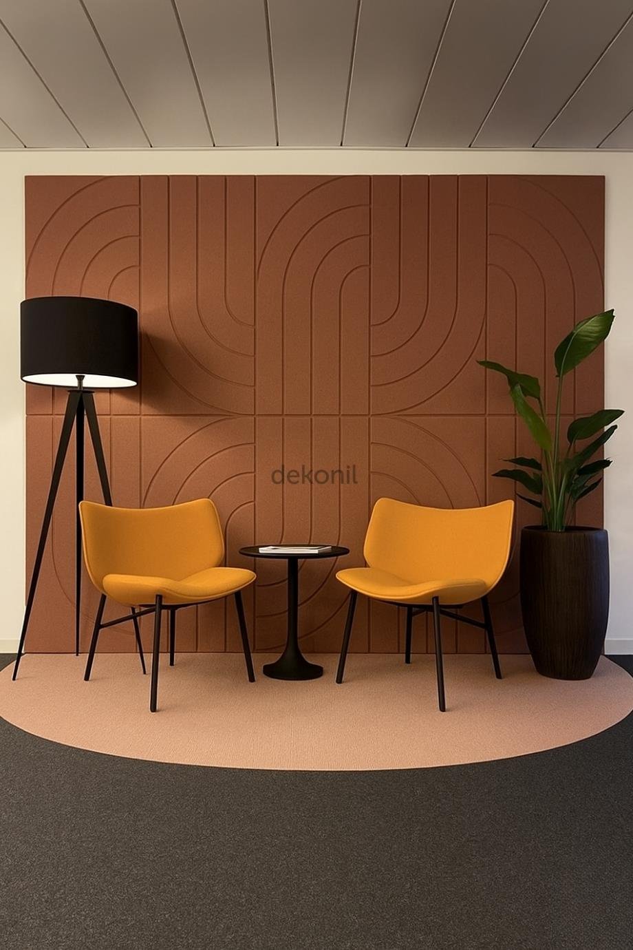 Lena Dekoratif Çift Taraflı MDF Oval Duvar Paneli 40*90cm