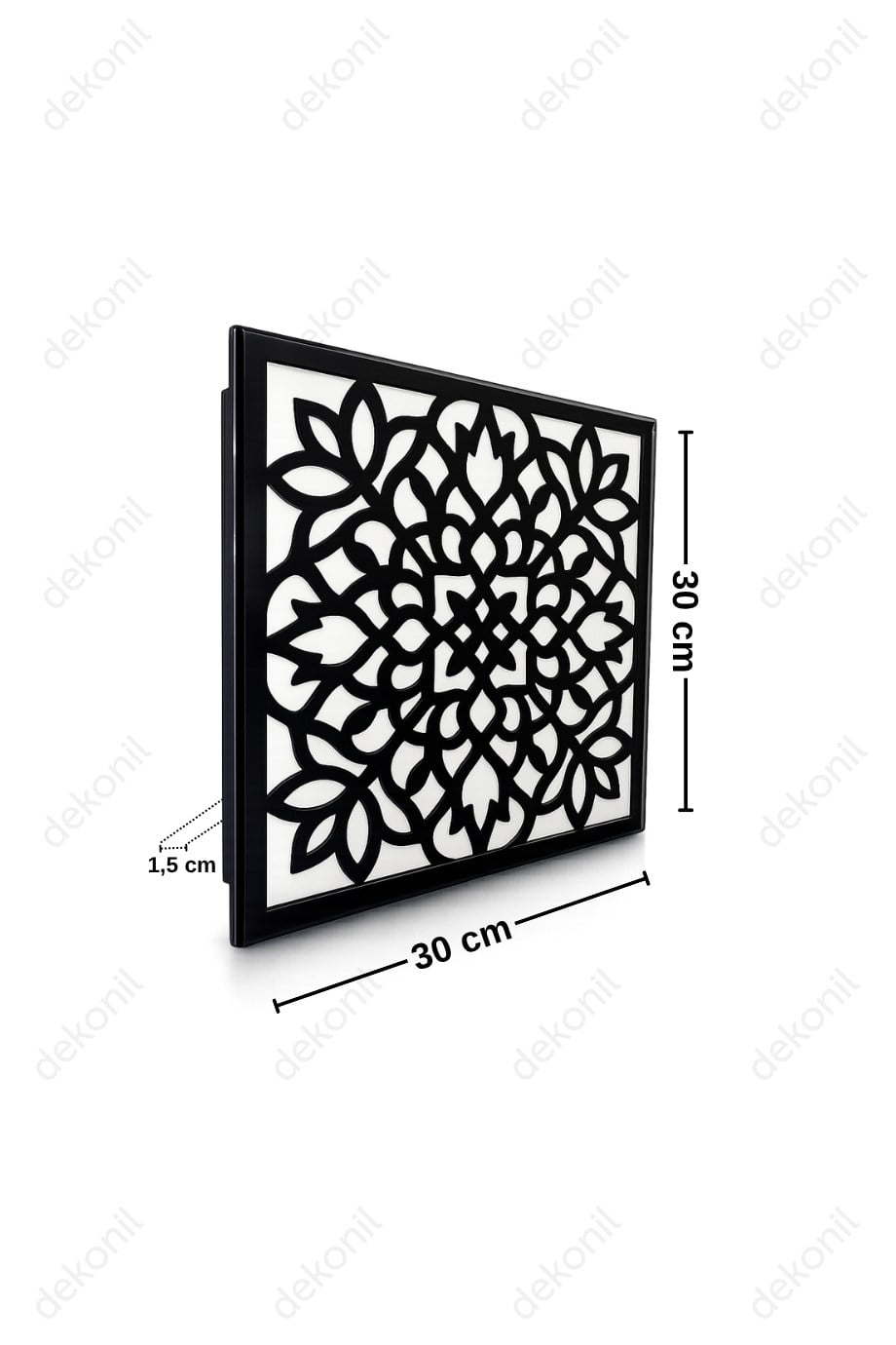Lotus Clip-in (Klipin) PVC Asma Tavan Kaplama Paneli Siyah 30*30 cm