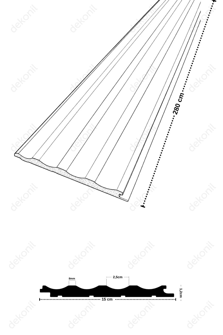 Luma Soft Yosun MDF Lambri 15cm