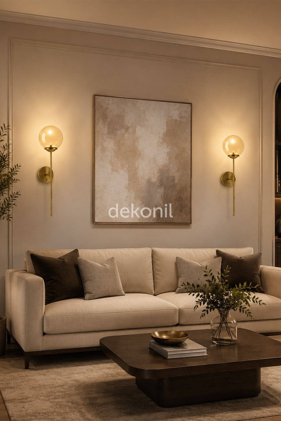 Luna Balon Şarjlı Duvar Apliği – Eskitme Gold