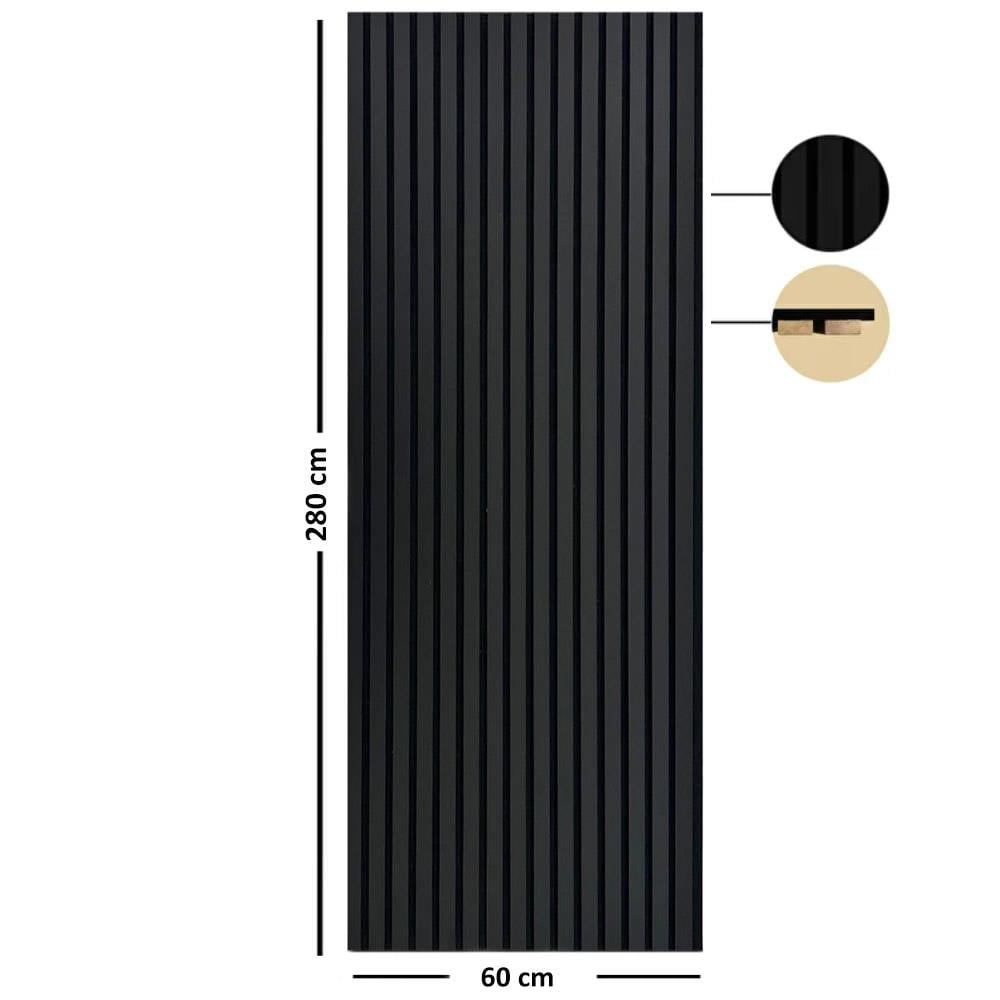 لوح أكوستيك لوكس من الجيل الجديد باللون الأسود 60*280 سم