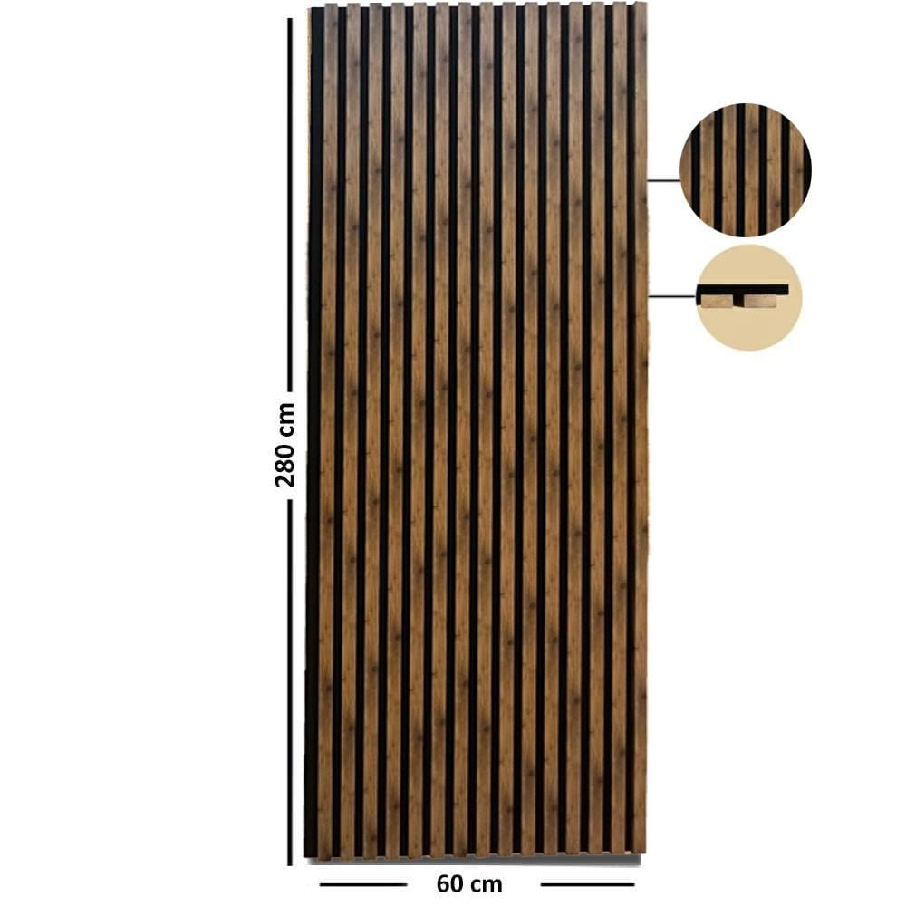 Lux Akustik Lambri Duvar Paneli Ceviz 60*280 cm