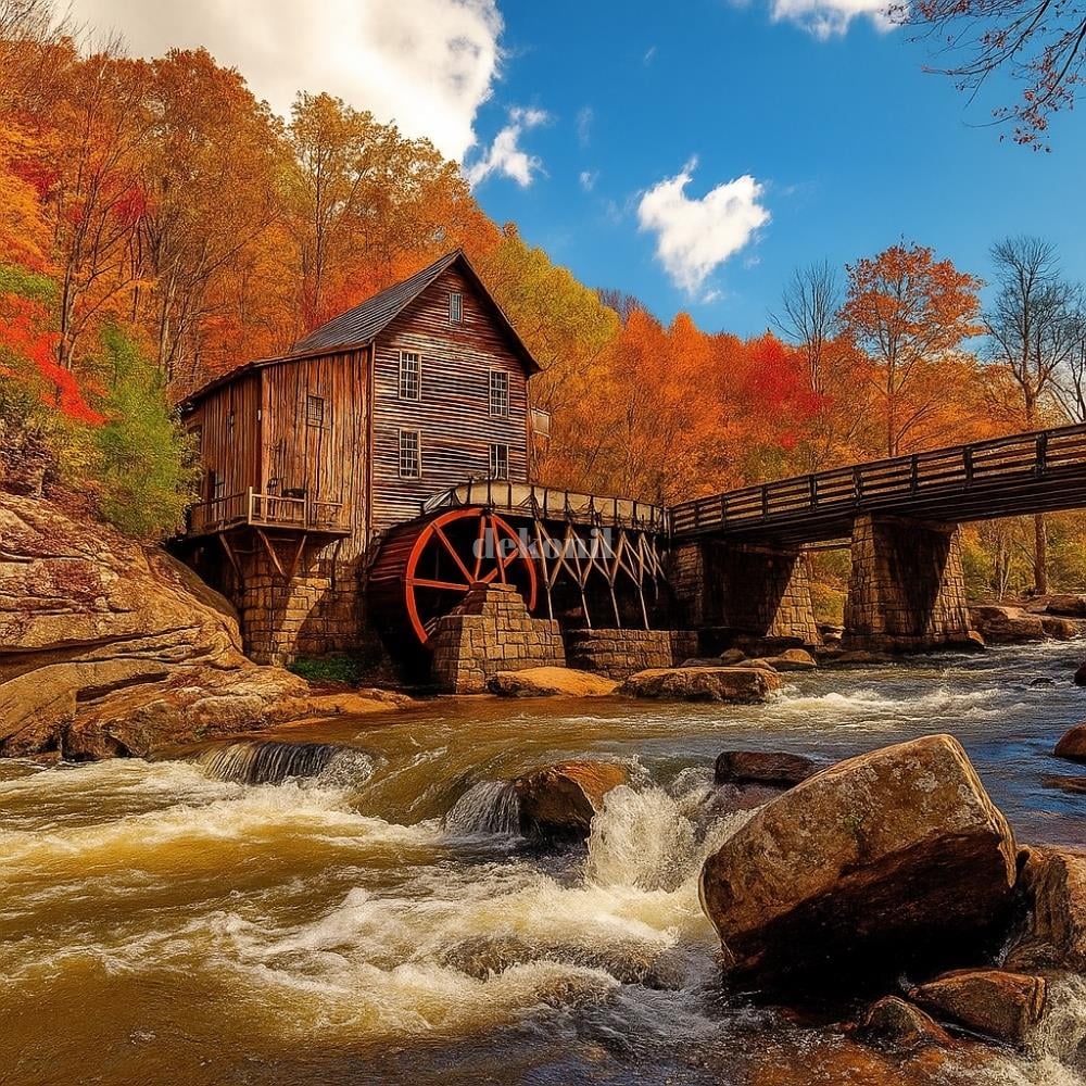 Manzara Desenli Tekstil Tabanlı Kişiye Özel Baskı Duvar Kağıdı