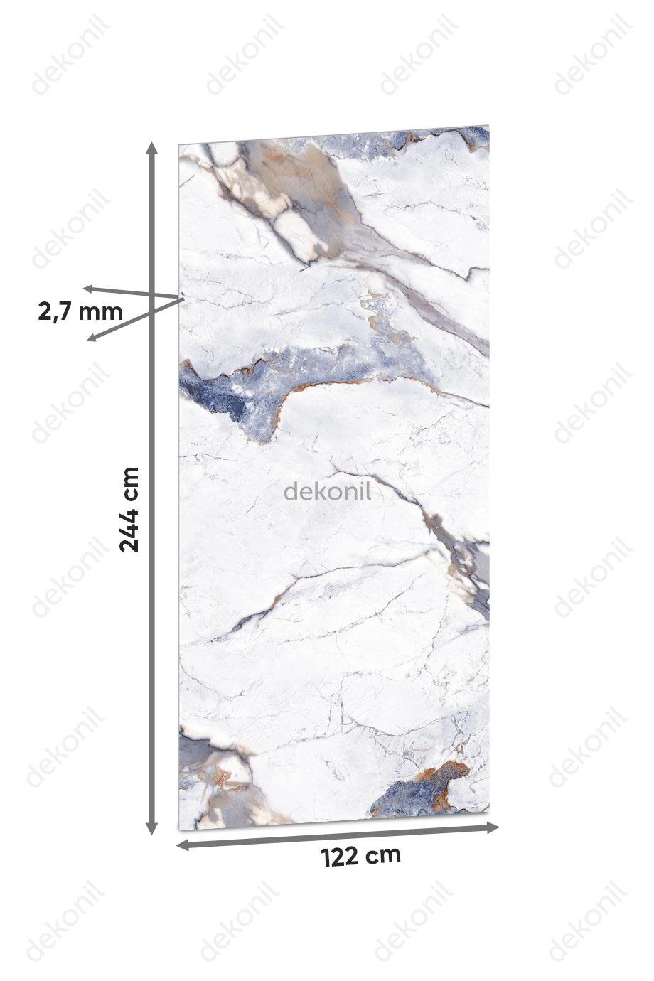 Mavi Gri Mermer Desenli Pvc Duvar Paneli 122*244cm