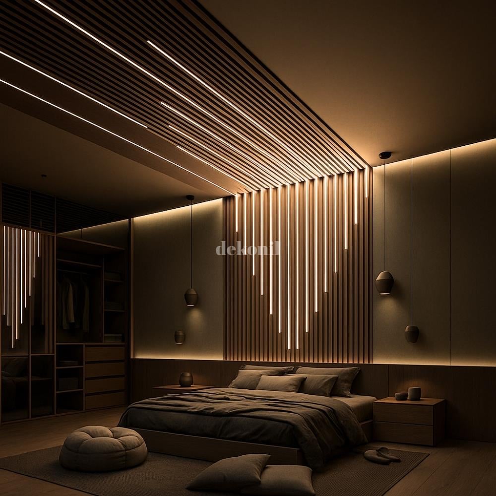 MDF Lambri Alüminyum Kasa Gün Işığı Led Işık 40 cm