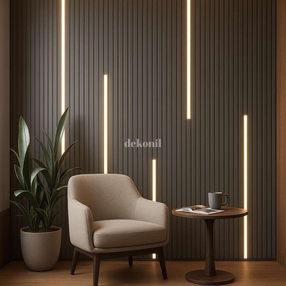Mdf Lux Black Lead Duvar Panel Lambri 12 cm