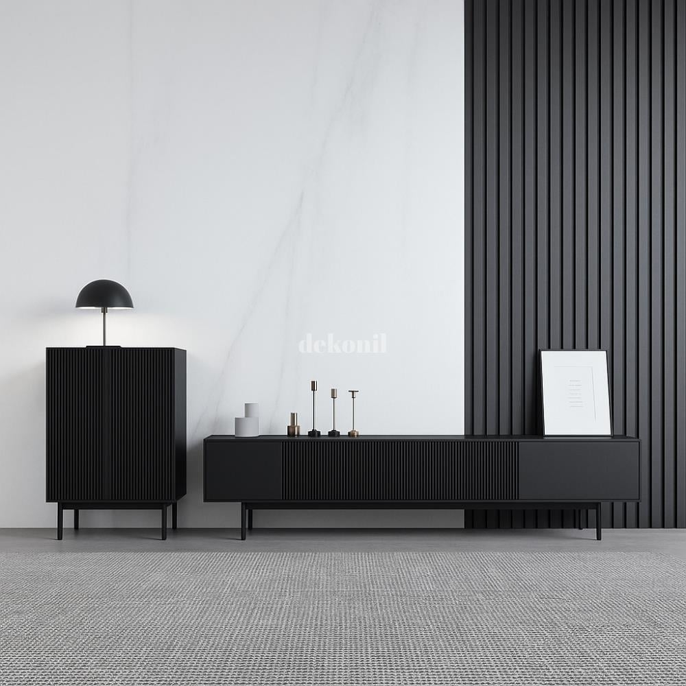 Mdf Lux Black Lead Duvar Panel Lambri 12 cm