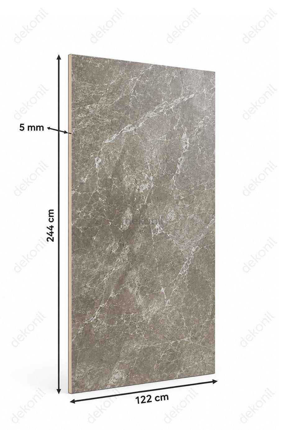 Gri Mix Mermer Desenli Bambu Duvar Paneli 122*244 cm