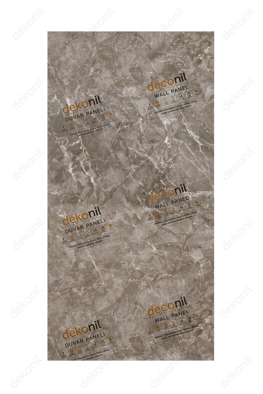 Gri Mix Mermer Desenli Bambu Duvar Paneli 122*244 cm