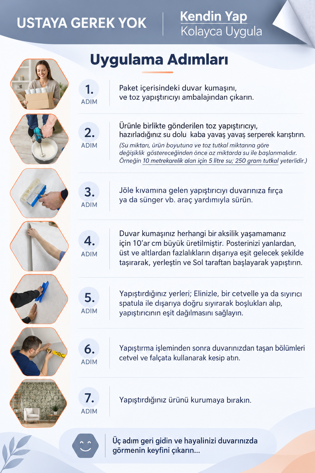 Mozaik Desenli Tek Parça Kumaş Poster Duvar Kağıdı 200*275 cm