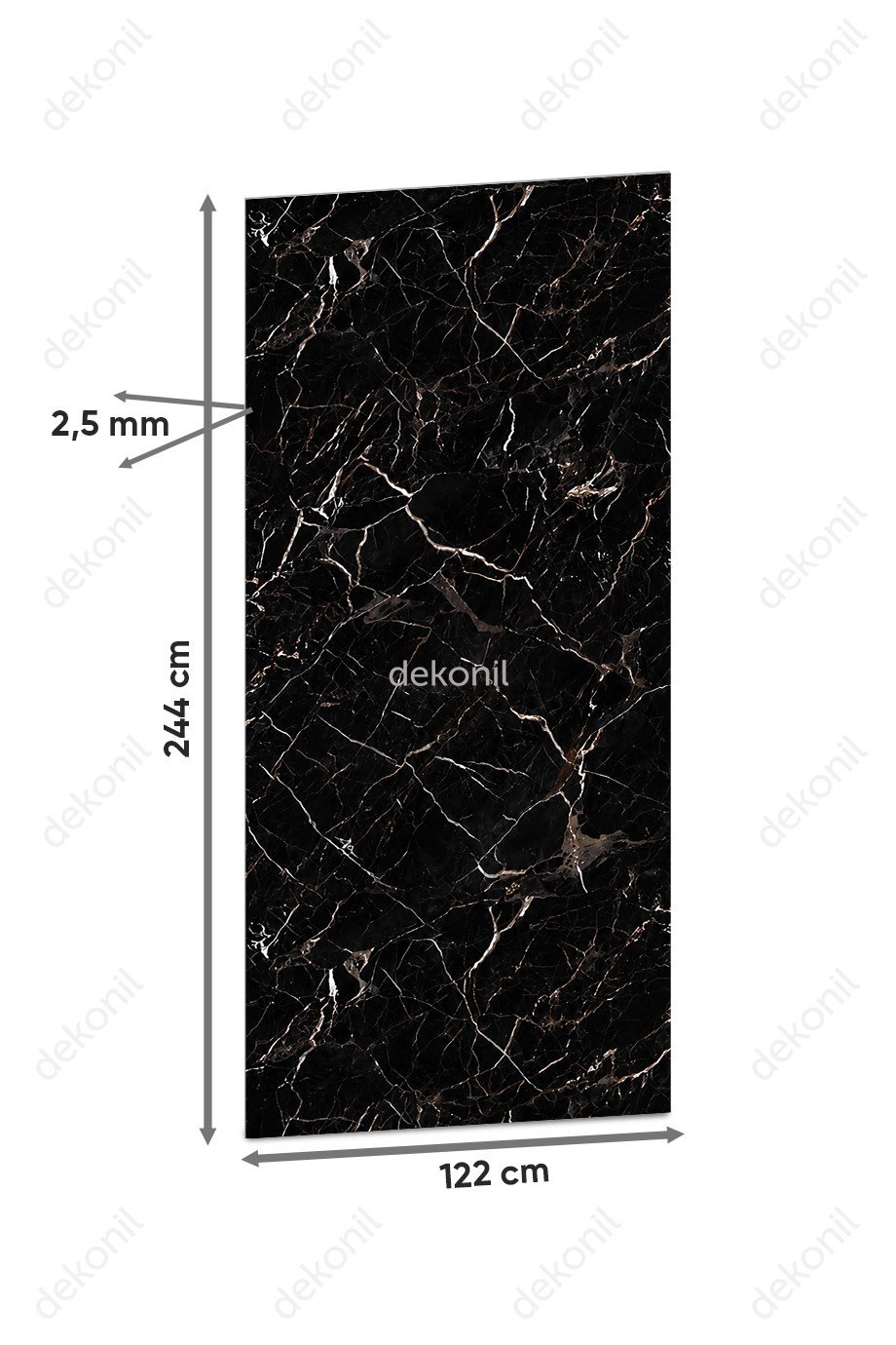 Nero Gold Mermer Desenli PVC Duvar Paneli 122x244 cm