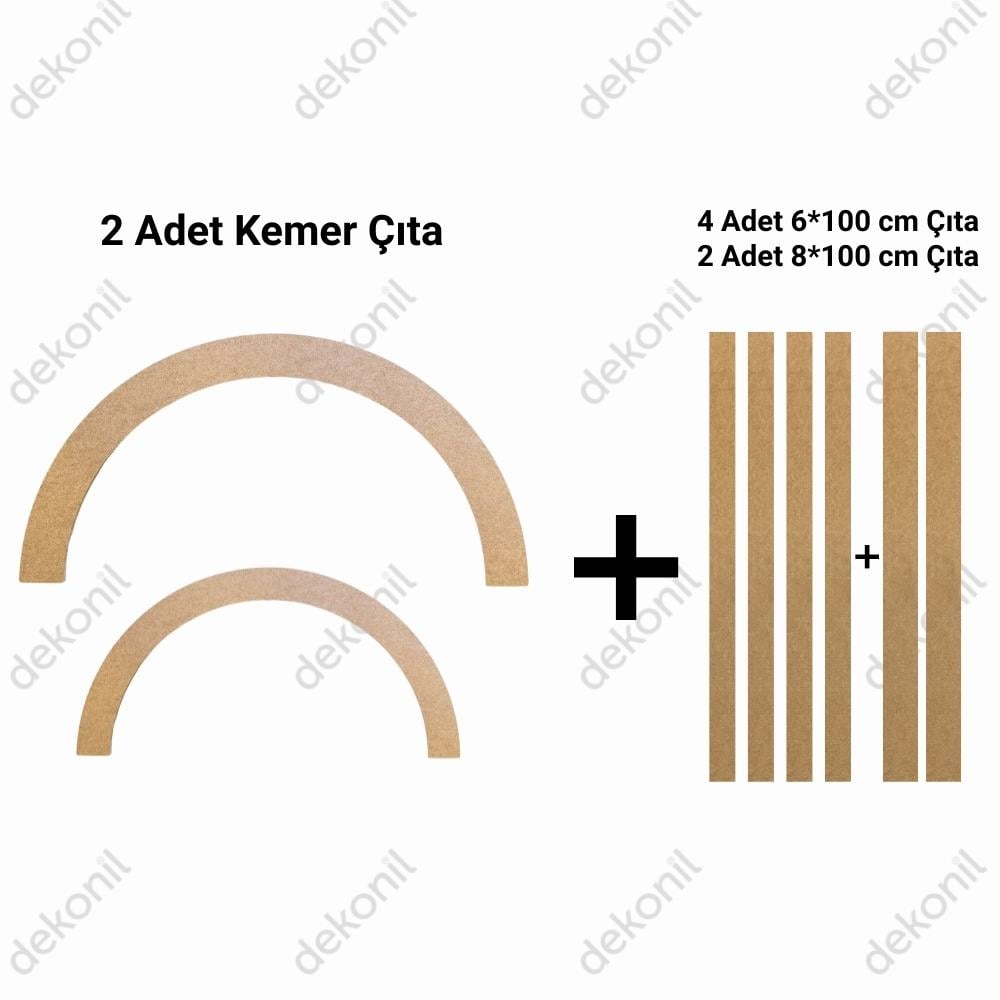 Nova Dekoratif MDF Oval Duvar Paneli Seti 114*248 cm