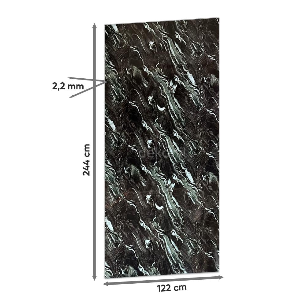 Onyx Black Mermer Desenli Işık Geçiren PVC Panel 122*244