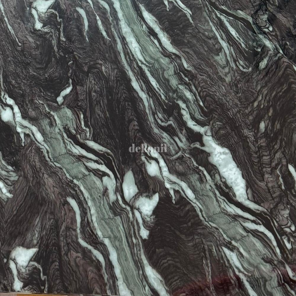 Onyx Black Mermer Desenli Işık Geçiren PVC Panel 122*244