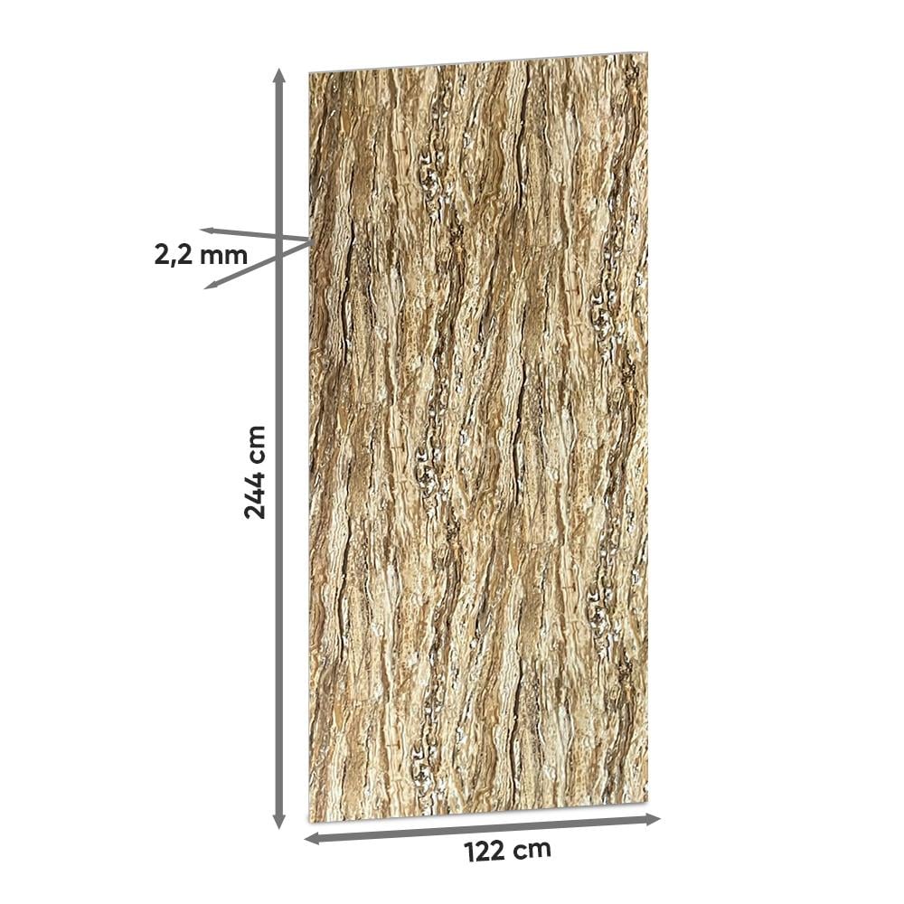 Onyx Toprak Mermer Desenli Işık Geçiren PVC Panel 122*244
