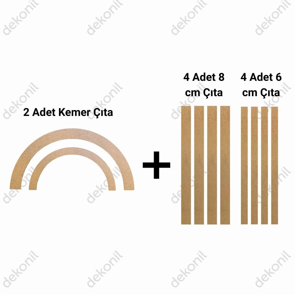 Pinterest MDF Oval Duvar Çıtası Seti