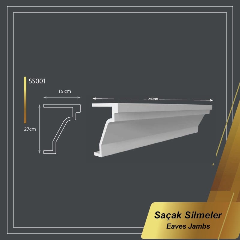 Poliüretan Boyanabilir Saçak Silme 27*240cm