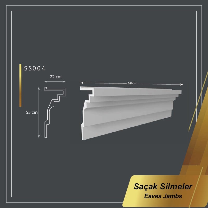 Poliüretan Boyanabilir Saçak Silme 55*240cm