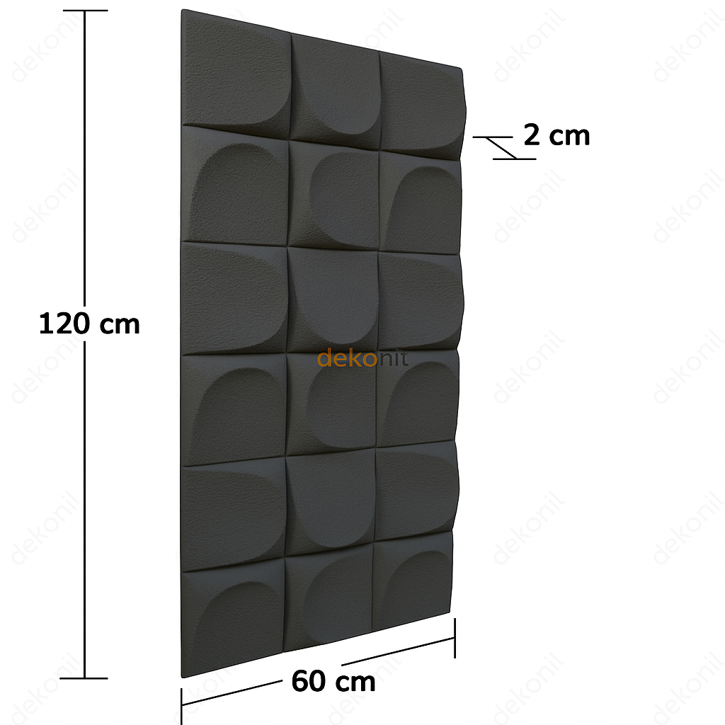 Poliüretan Opal Duvar Paneli Antrasit 60*120 cm