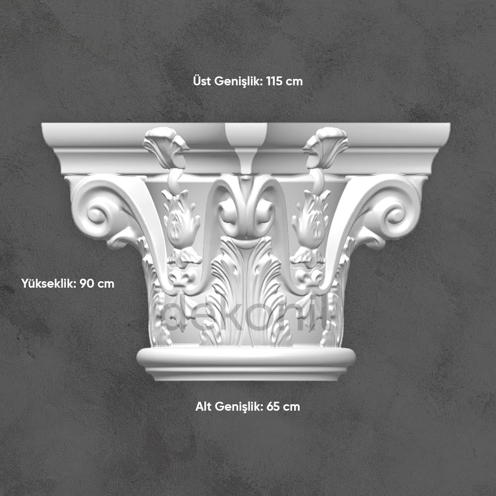 Poliüretan Tam Oval Sütun Takım 60cm