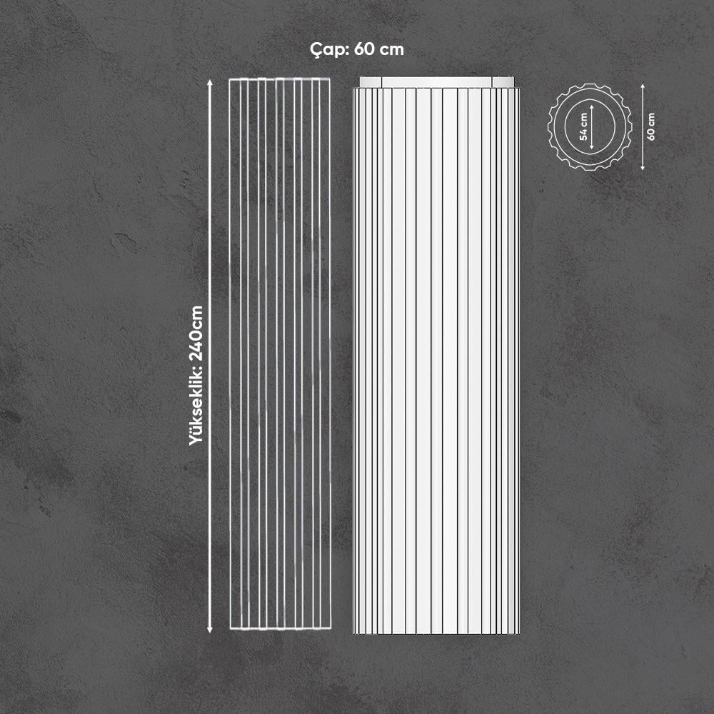 Poliüretan Tam Yivli Sütun 60cm