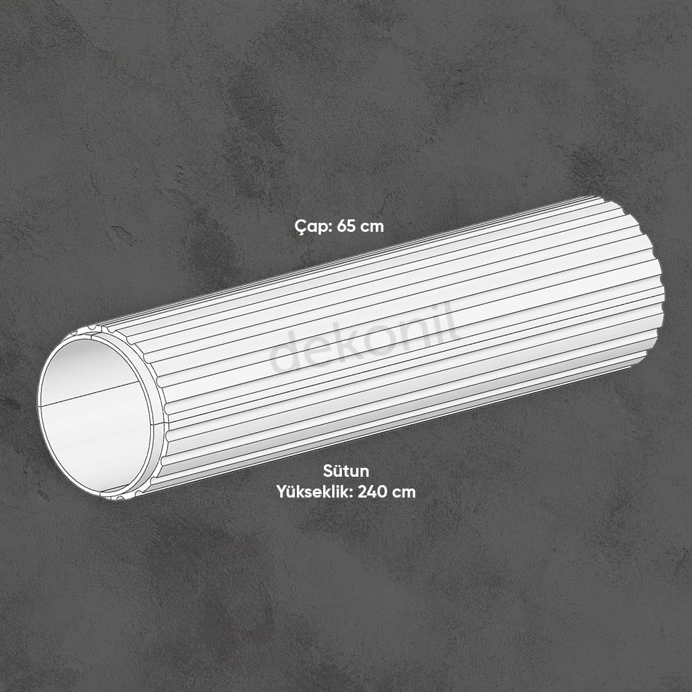 Poliüretan Tam Yivli Sütun 60cm