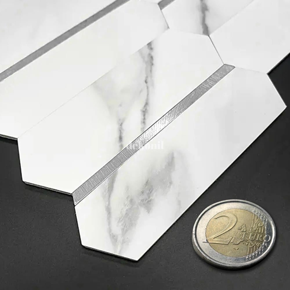 PrimeLock Kendinden Yapışkanlı Mozaik Karo Gümüş 27*27 cm (10 Adet)