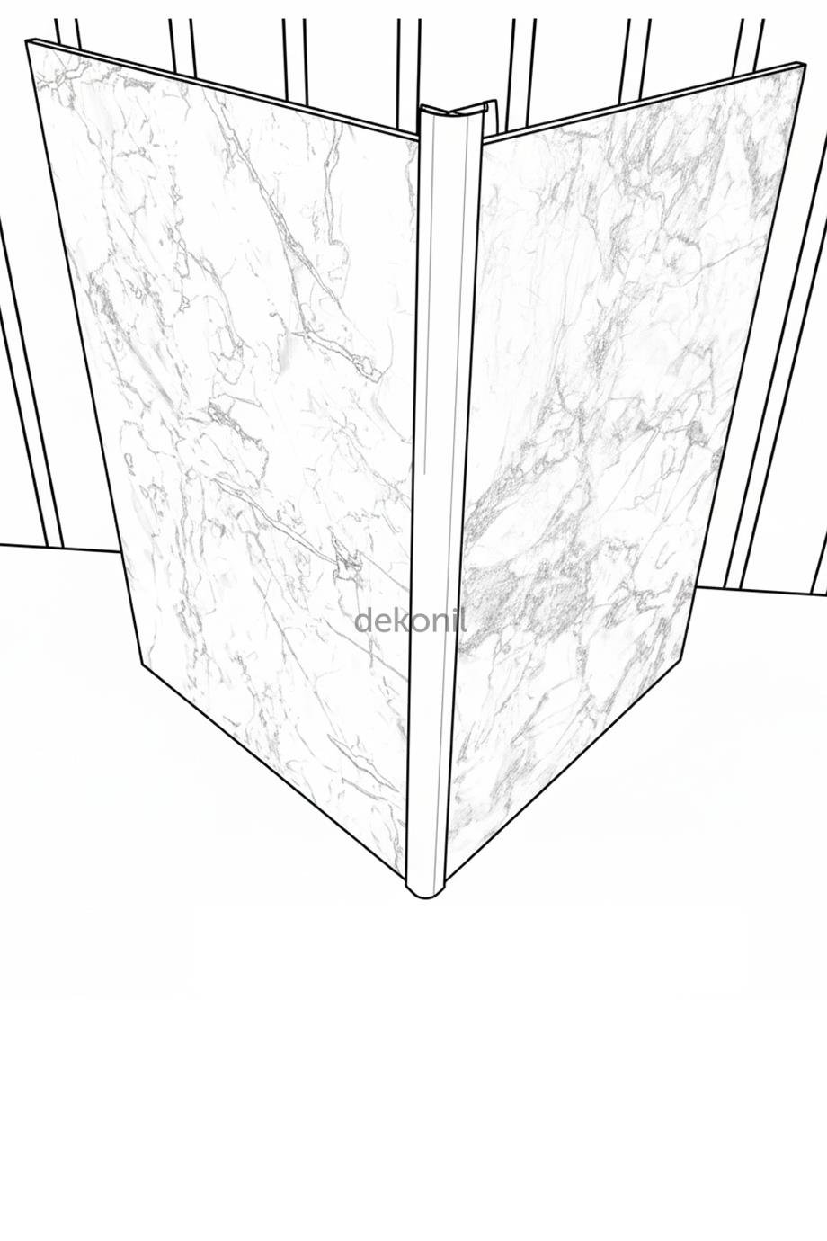 لوح PVC ذهبي بزاوية خارجية من الألومنيوم مقاس 270 سم