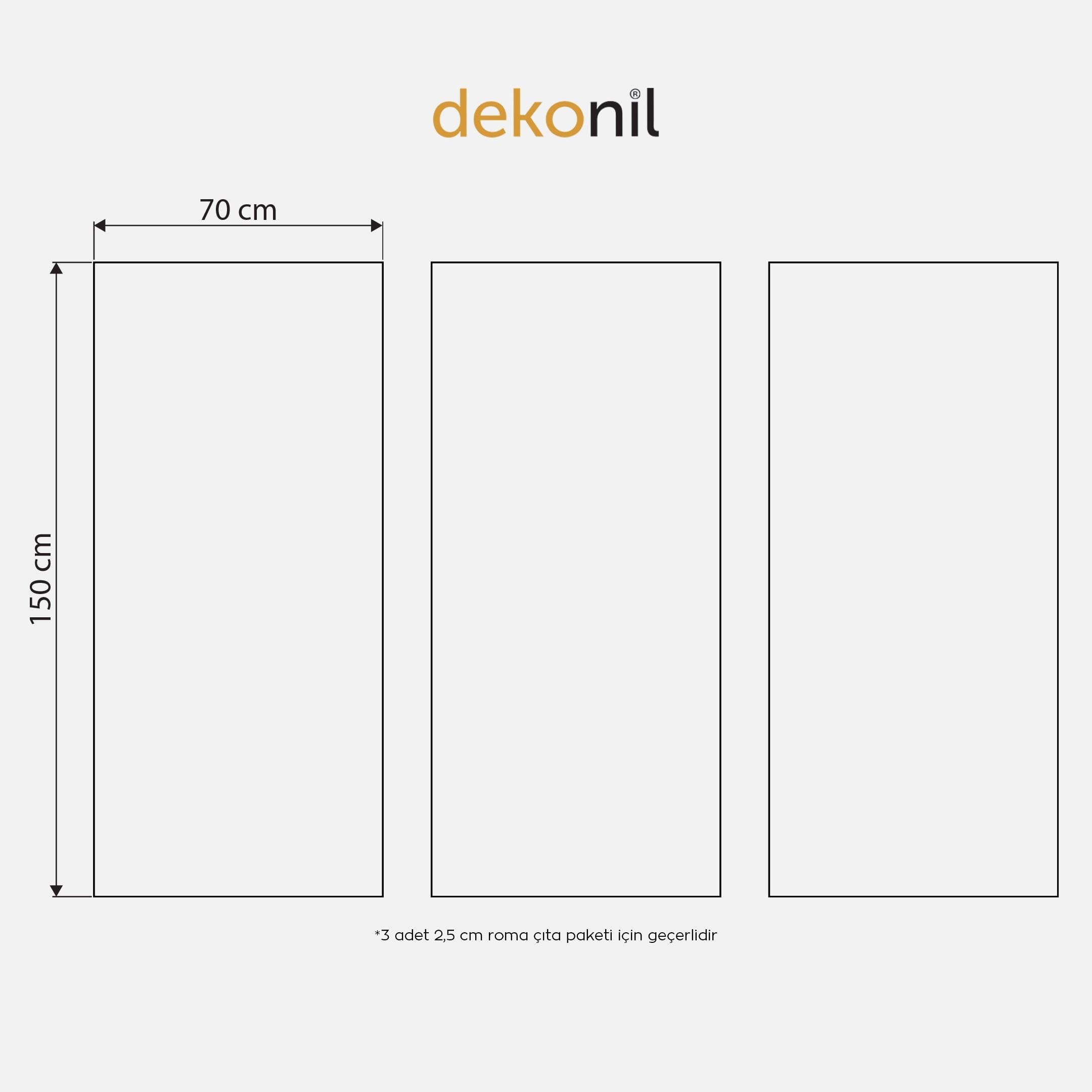 Roma 2.5cm Boyanabilir Hazır Kesilmiş Duvar Çıtası Paketi 3'lü Silikon Hediyeli (150*70 cm)