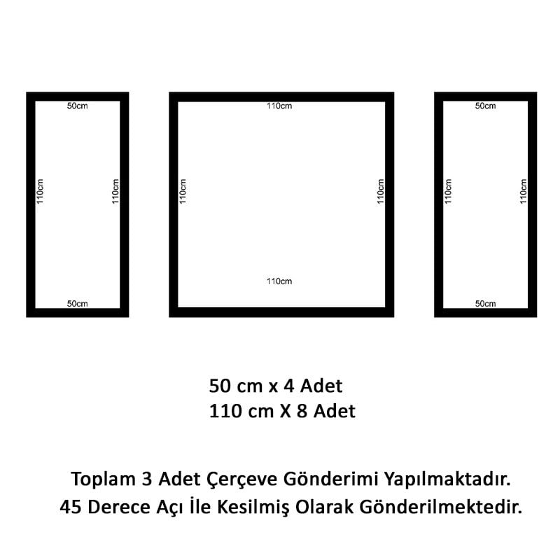 Roma 4cm Boyanabilir Hazır Kesilmiş Duvar Çıtası Paketi 3'lü