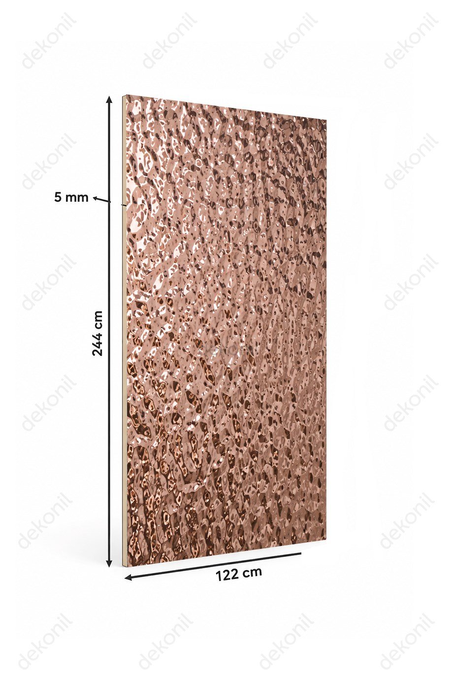 Rose Damla Desenli Bambu Duvar Paneli 122*244 cm