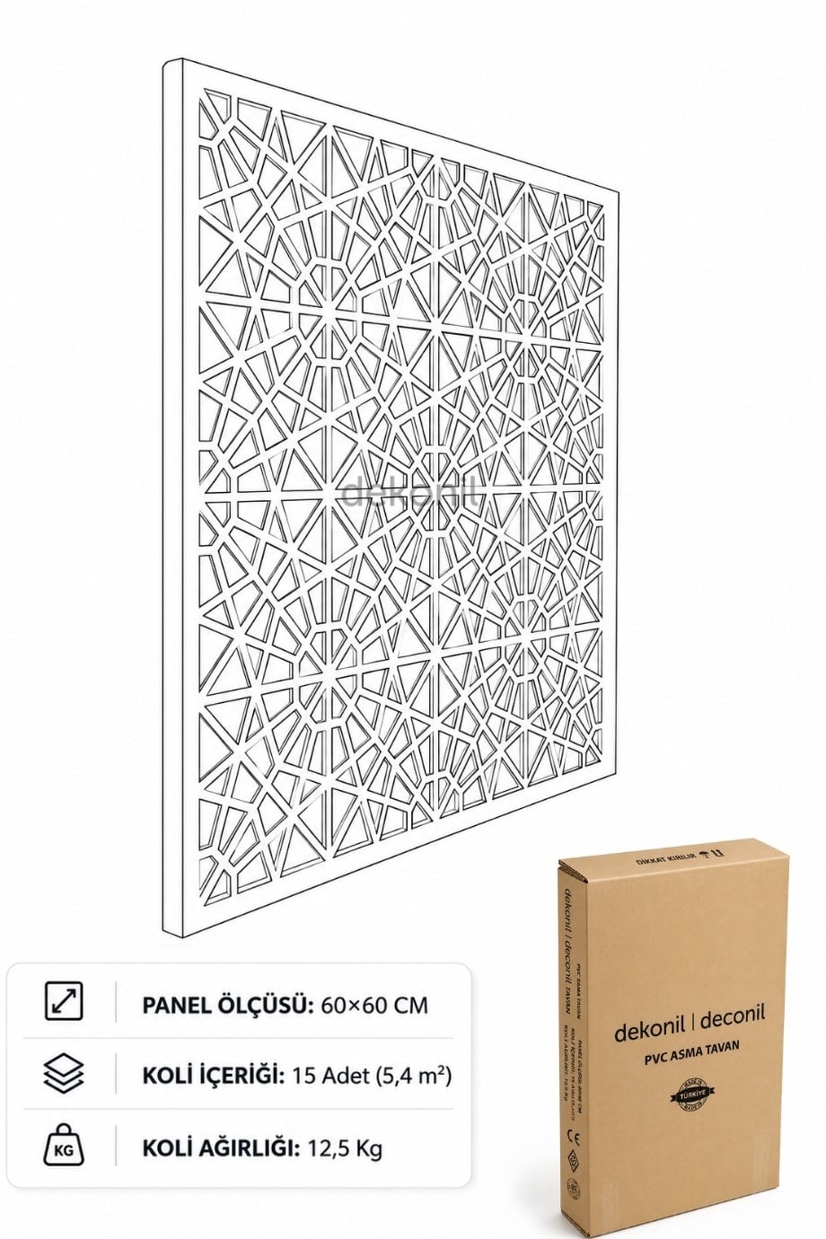 Rumi PVC Asma Tavan Kaplama Paneli 60*60 cm