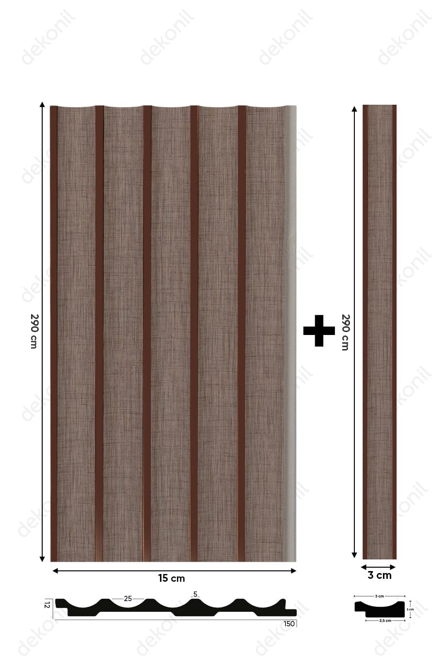 Sea Linen Bronze Tavan ve Duvar Lambri 15cm