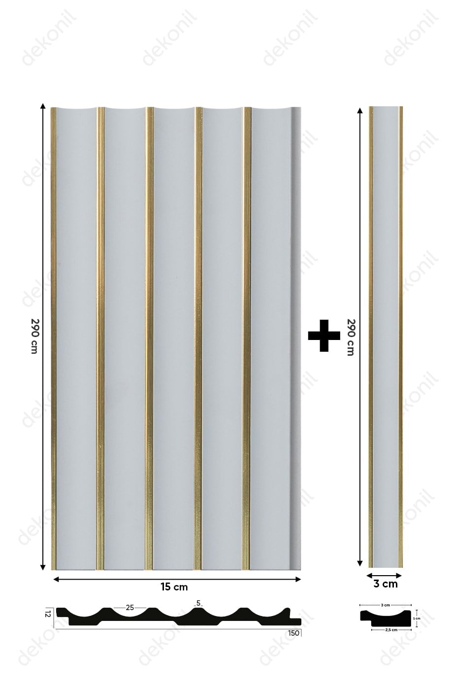 Sea White Gold Tavan ve Duvar Lambri 15cm