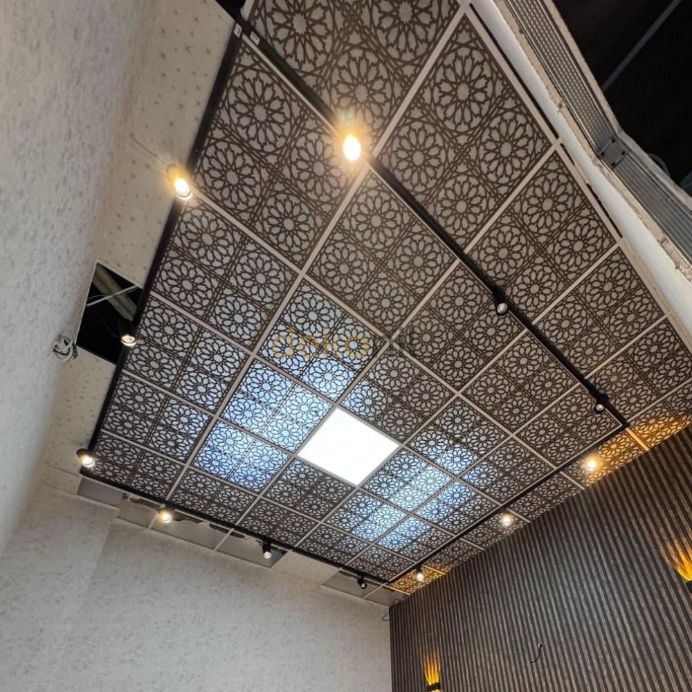 Selcuk Wooden PVC Ceiling Panel 60*60 cm