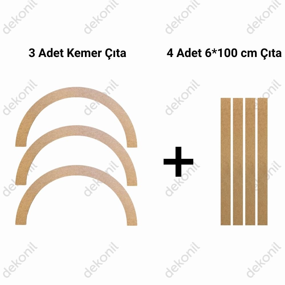 Seren Dekoratif MDF Oval Duvar Paneli Seti 102*248 cm