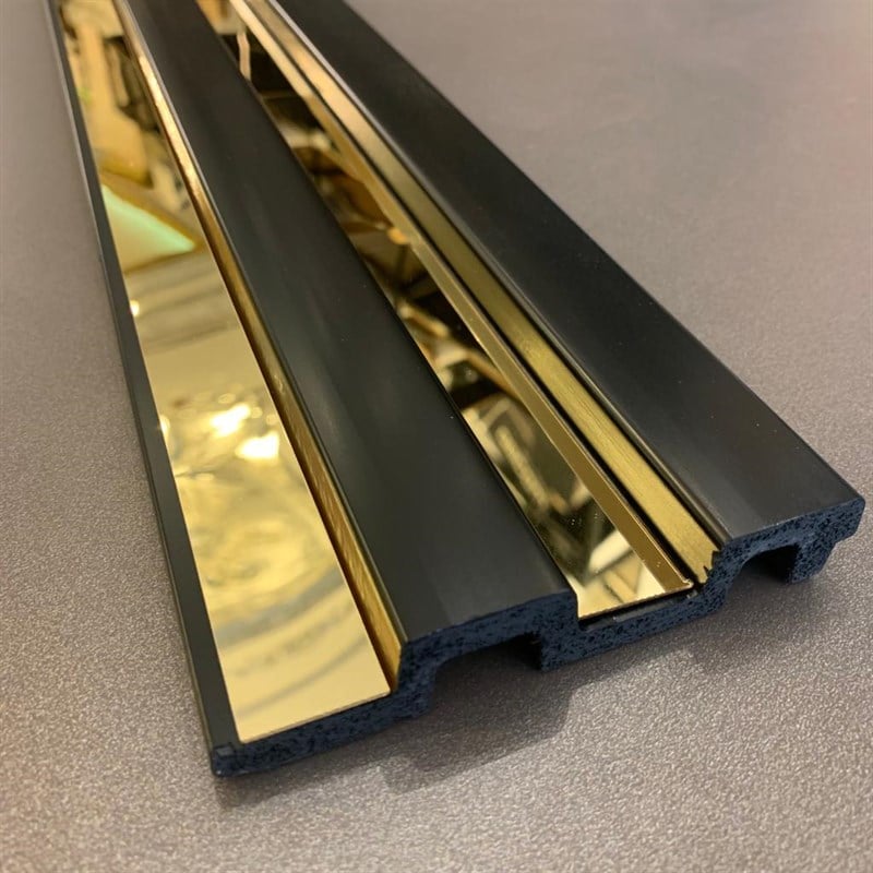 Şerit Pleksi Yapışkanlı Gold Ayna 244cm