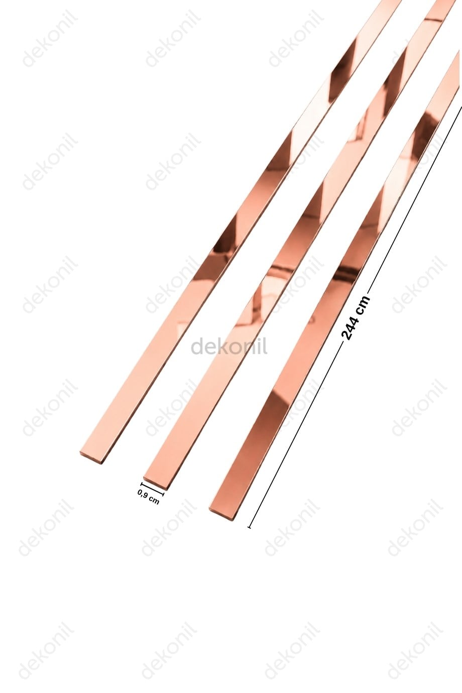 Şerit Pleksi Yapışkanlı Rose Ayna 1 cm