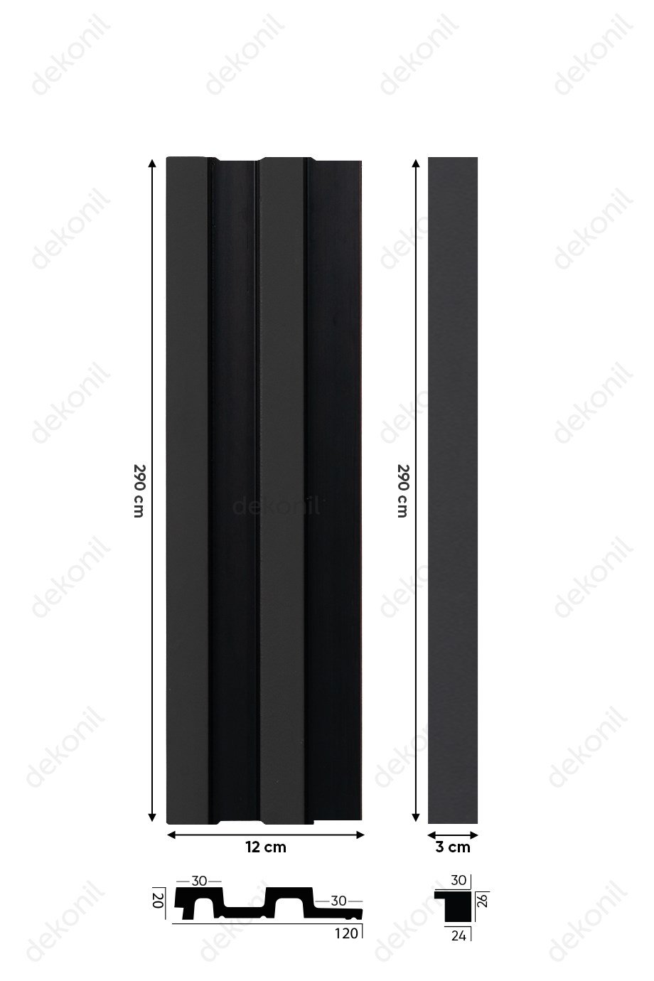 Decorative Elegance Black Anthracite ceiling and Wall paneling 12 cm