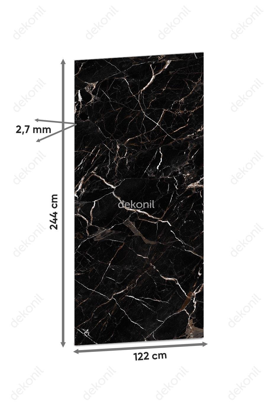 Siyah Beyaz Mermer Desenli Pvc Duvar Paneli 122*244cm