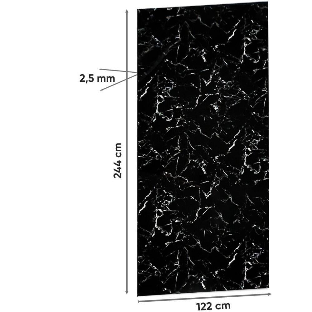 Siyah Beyaz Mermer Desenli Pvc Duvar Paneli 122*244cm