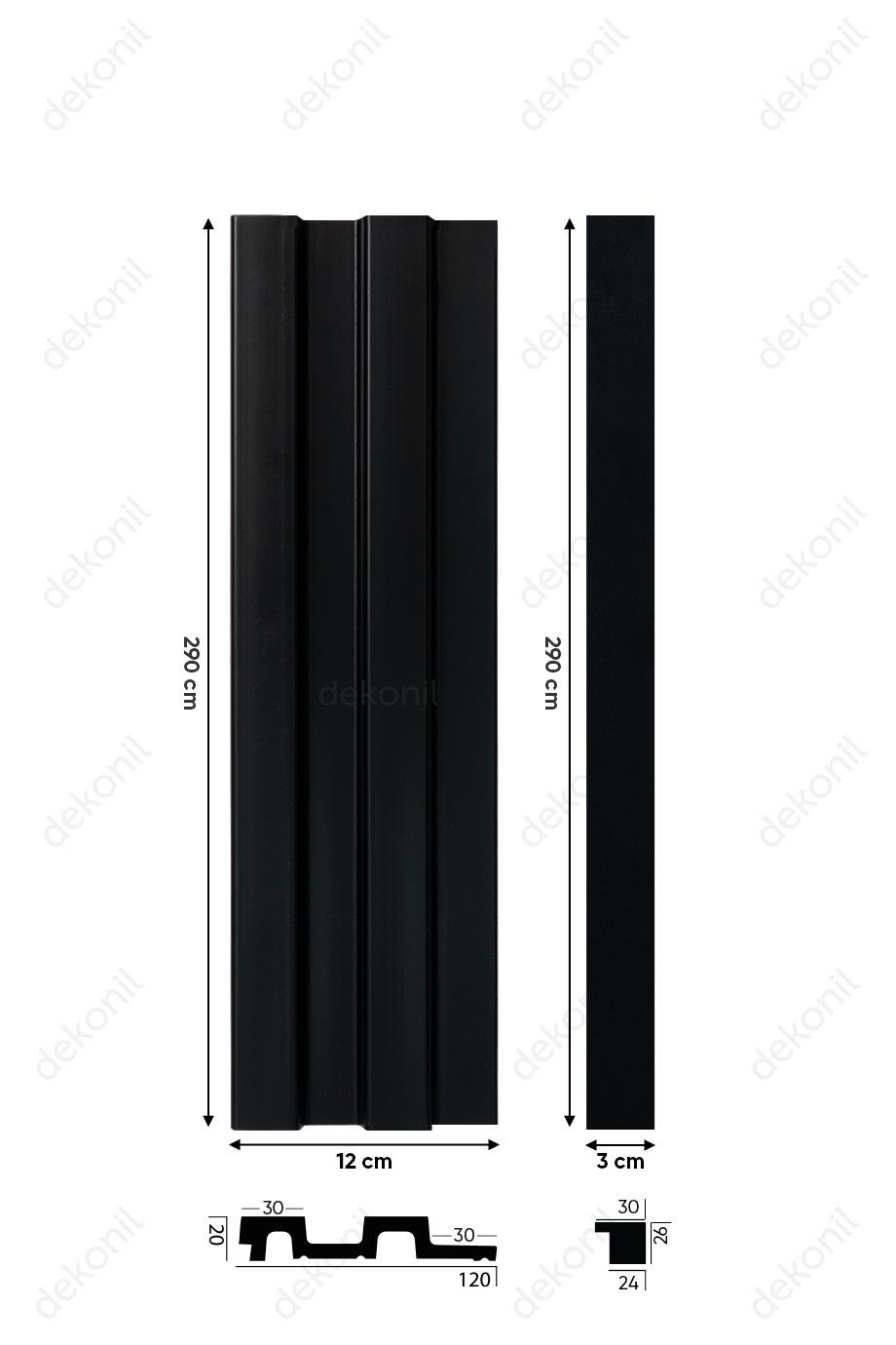 Siyah Duvar ve Tavan Lambri 12cm